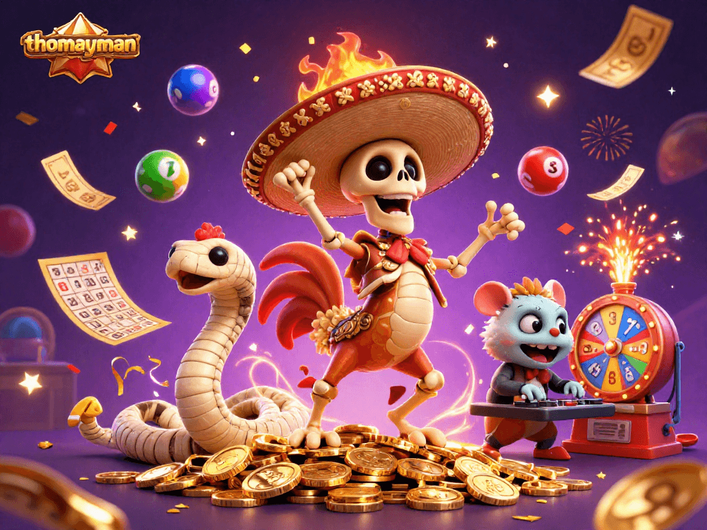 Experience thomayman with thrilling jackpot action featuring vibrant characters and casino elements.