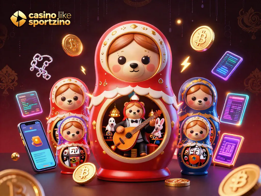 Engage with casinos like Sportzino featuring animated bears and crypto elements in a lively 3D illustration.