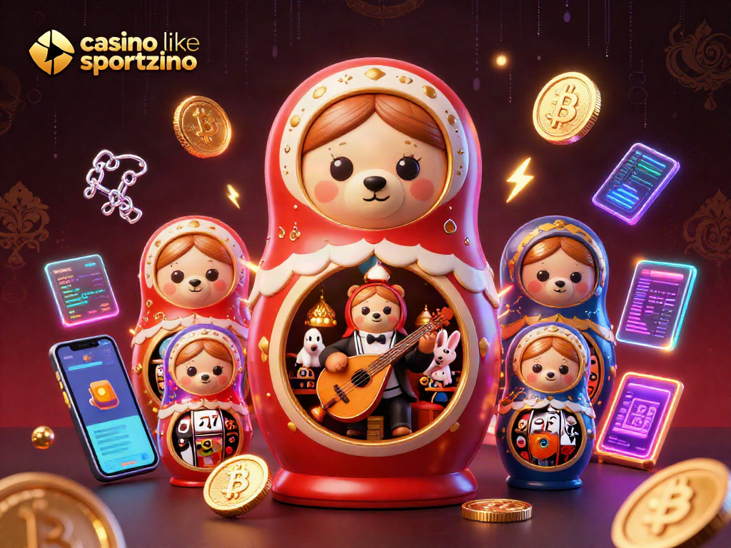 Engage with casinos like Sportzino featuring animated bears and crypto elements in a lively 3D illustration.