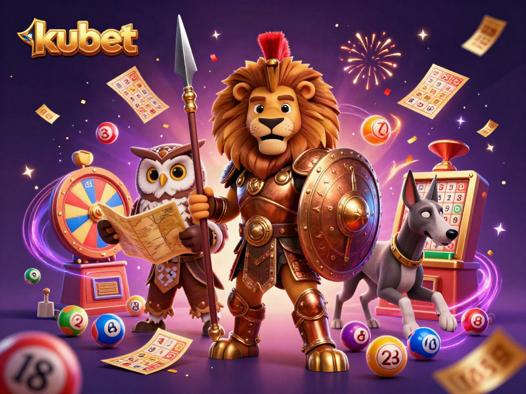 Experience thrilling kubet gameplay with a vibrant 3D casino scene showcasing lottery excitement.