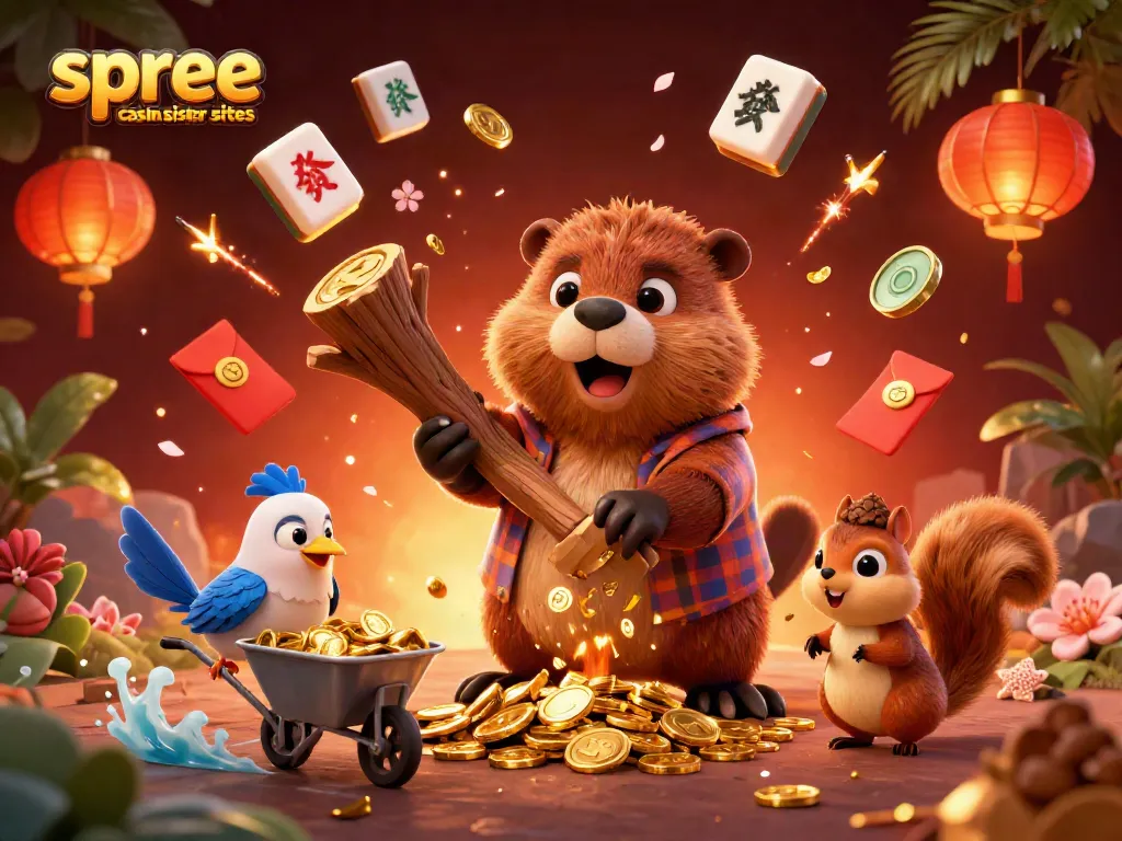 Play to win at spree casino sister sites with festive coins and vibrant gambling elements.