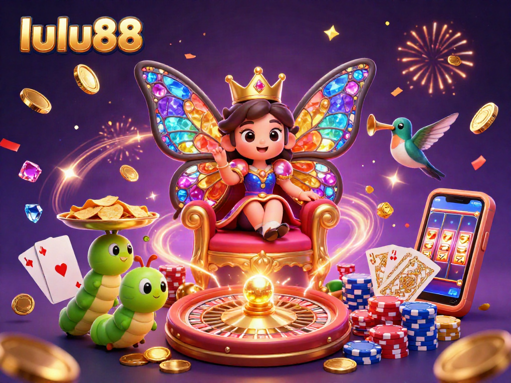 Experience thrilling gameplay at lulu88 with vibrant casino elements and festive energy in a captivating scene.