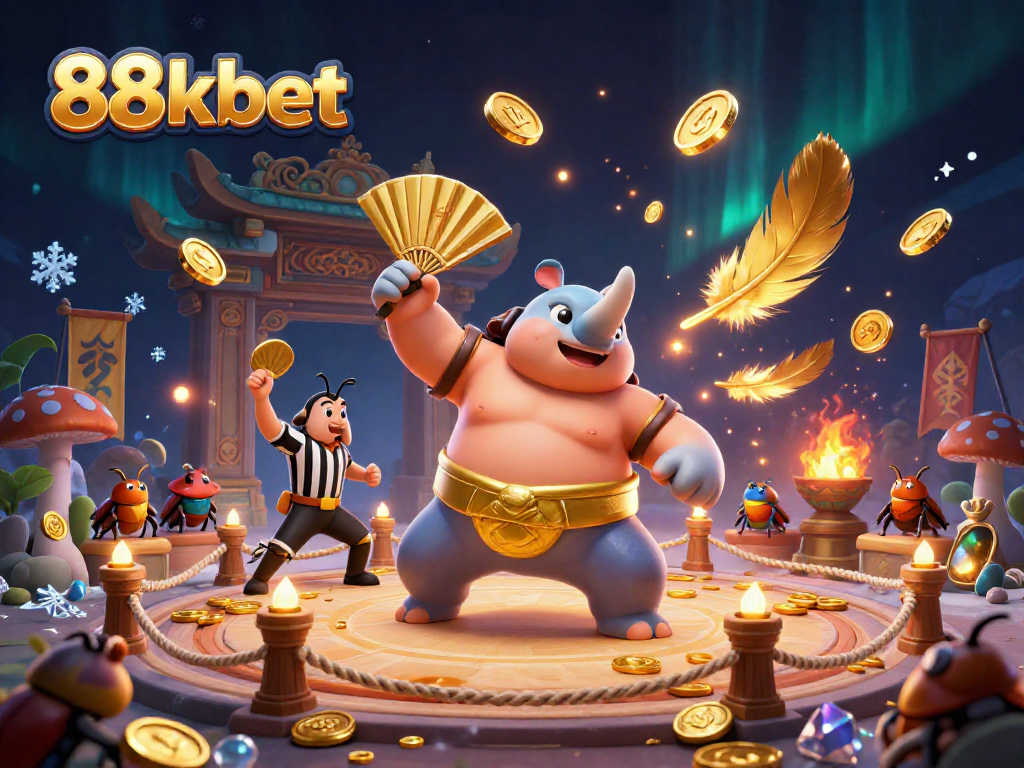 88kbet champions compete for fortune in a vibrant sumo arena bursting with coin action