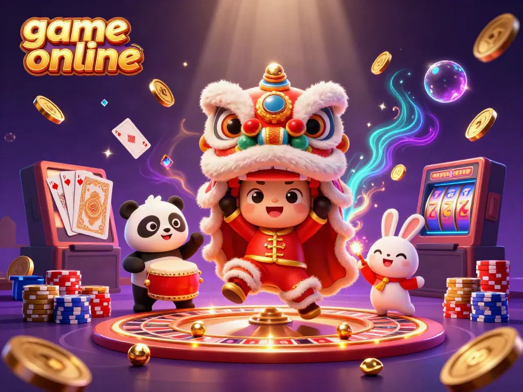 Experience game online with vibrant characters and casino elements in a colorful celebration.