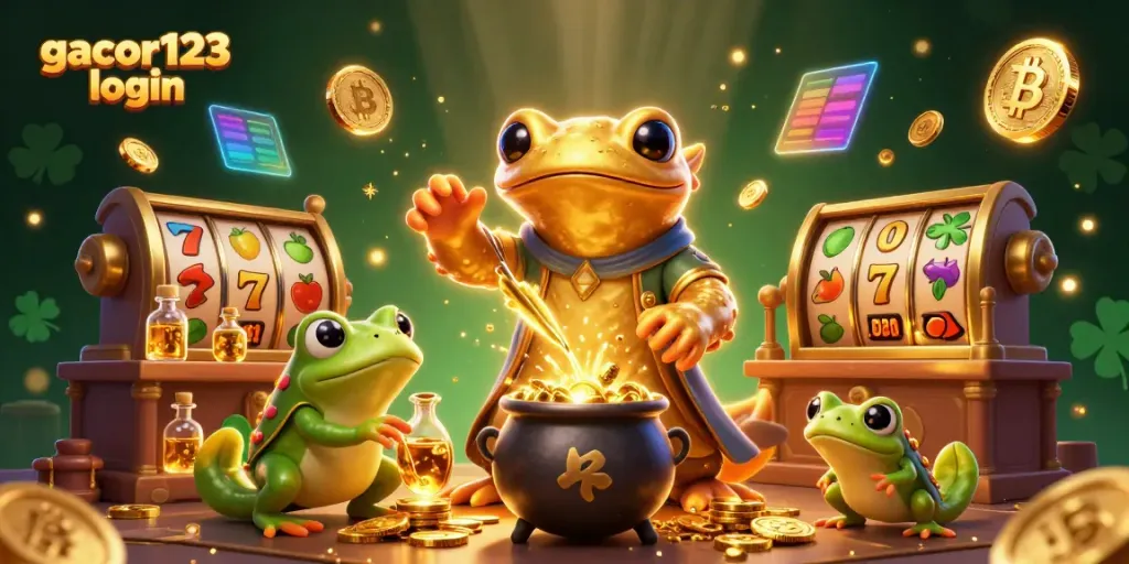 Engage with gacor123 login as vibrant 3D casino characters create fortune in a mystical setting.