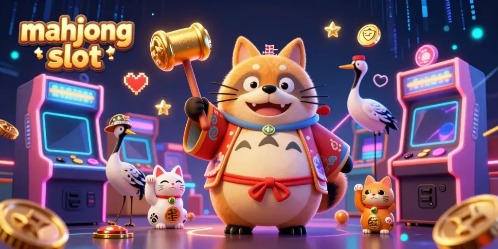 Engage with the mahjong slot experience featuring vibrant characters and casino elements.