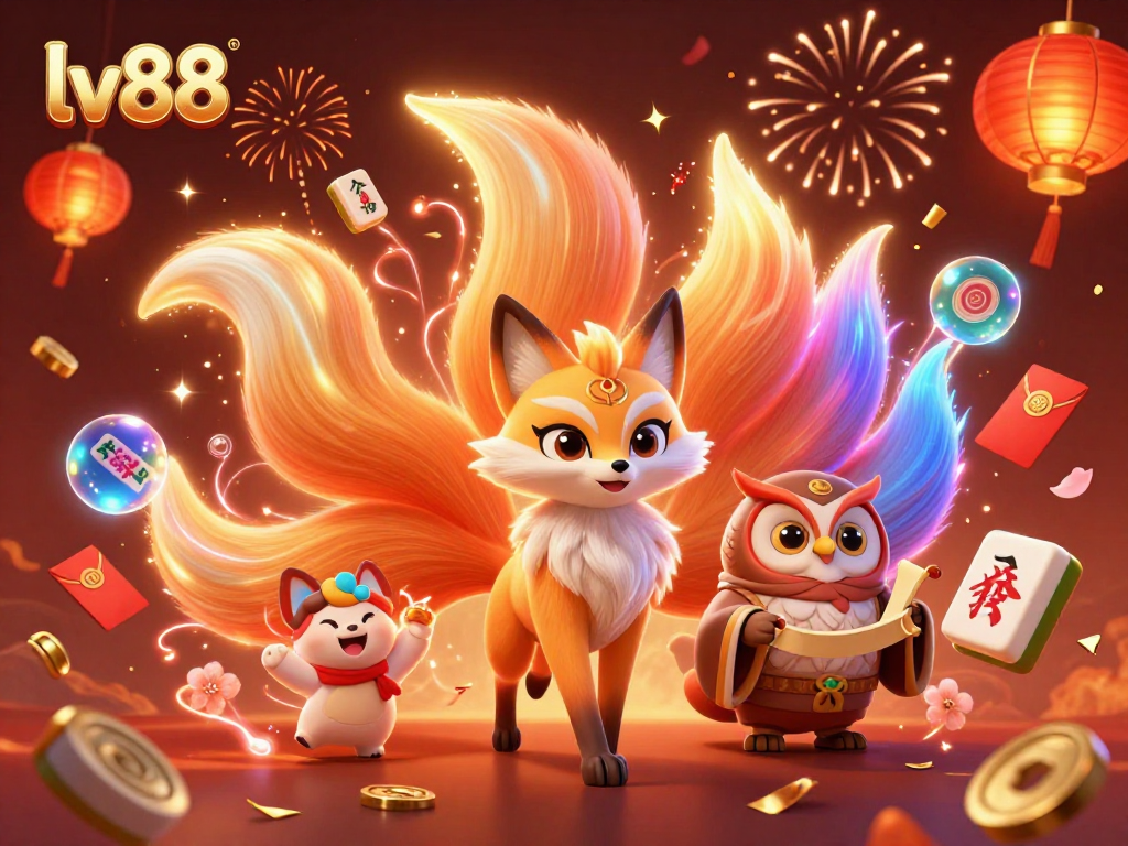 Engage in lucky wins at lv88 with vibrant casino spirits and festive elements lighting up the scene.