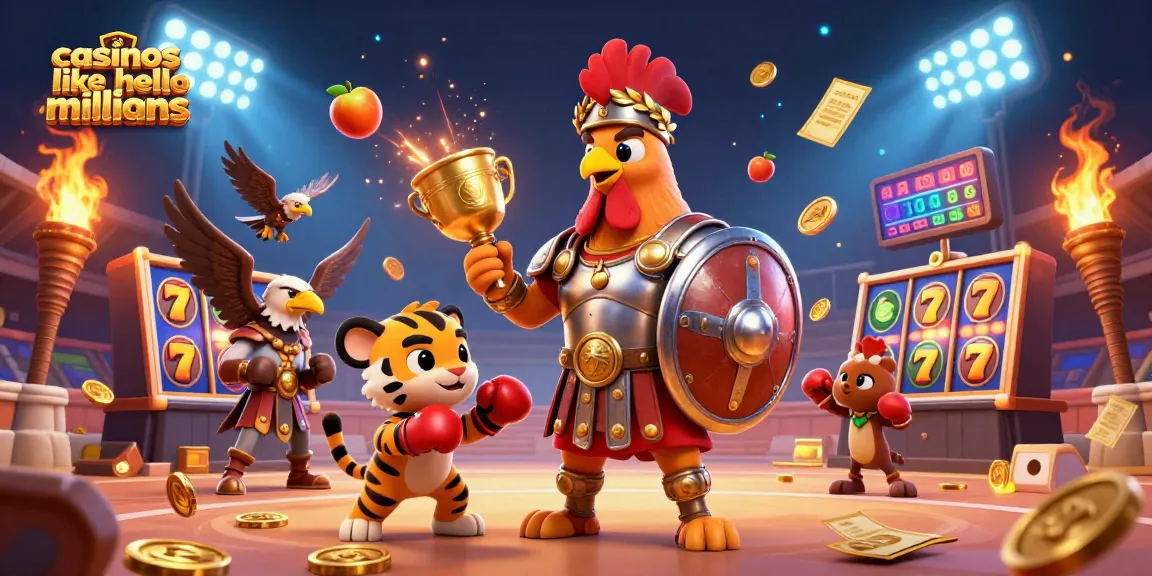 Experience exciting gameplay at casinos like Hello Millions in this vibrant 3D illustration.