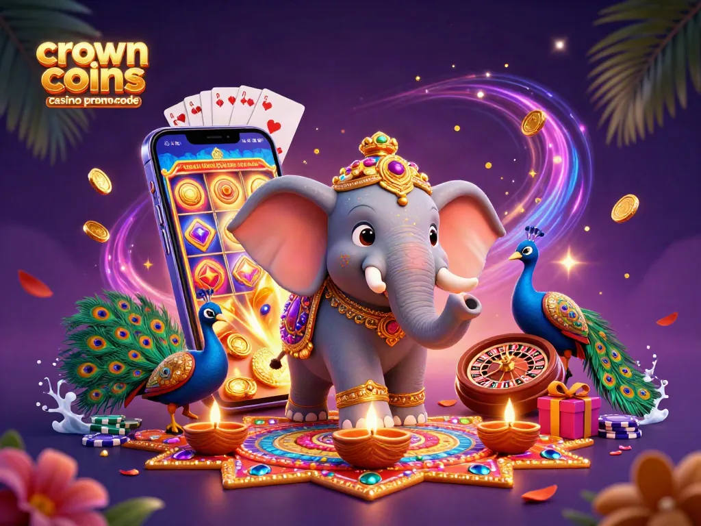 Experience winning with crown coins casino promo code as the elephant celebrates with gaming and light.