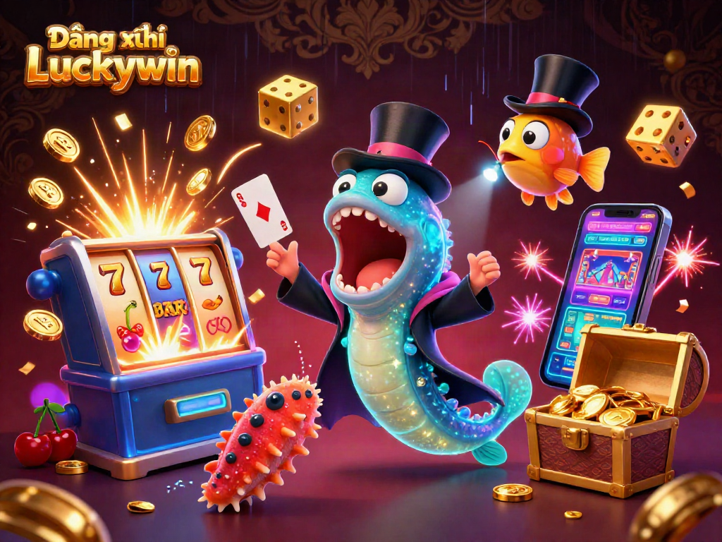 Experience thrilling moments with Đăng ký Luckywin in a vibrant 3D casino magic scene.