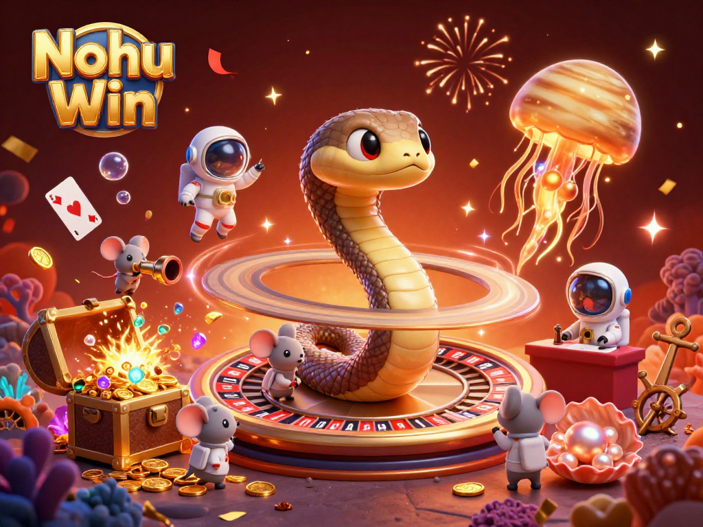 Nohu Win slots and jackpots come alive as astronaut mice bet on a cosmic roulette.
