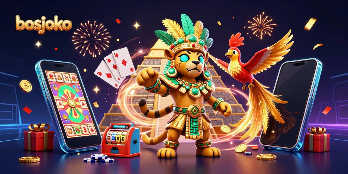 Bidding on excitement with bosjoko at a vibrant lottery scene showcasing colorful elements and dynamic characters.