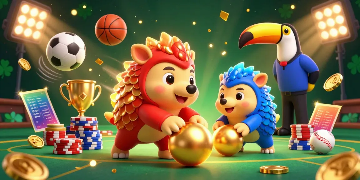 Slot88 menyuguhkan suasana bermain yang mendebarkan dengan pangolin bersaing dan tumpukan chip poker, menciptakan pengalaman kasino yang menarik.