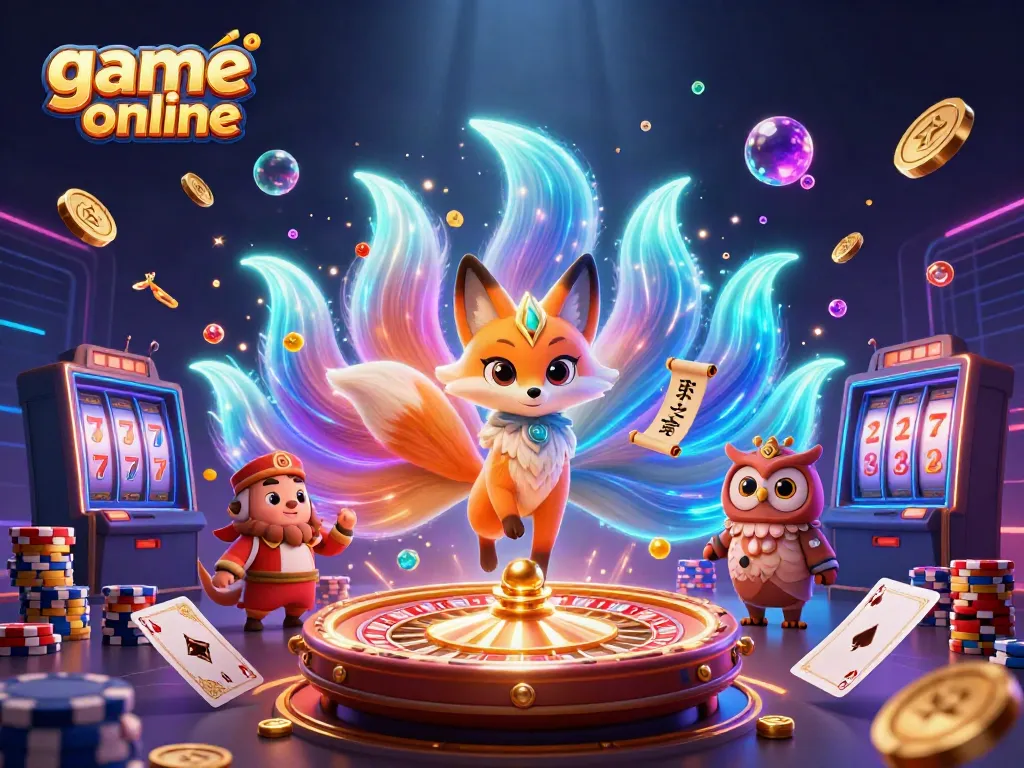 Experience thrilling game online action with enchanting characters and vibrant casino elements in a colorful scene.