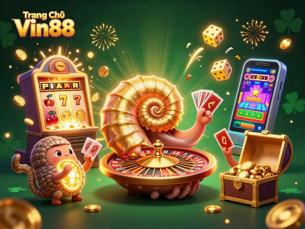 Experience thrilling gameplay at Trang Chủ Vin88 with giant nautilus and vibrant casino elements!