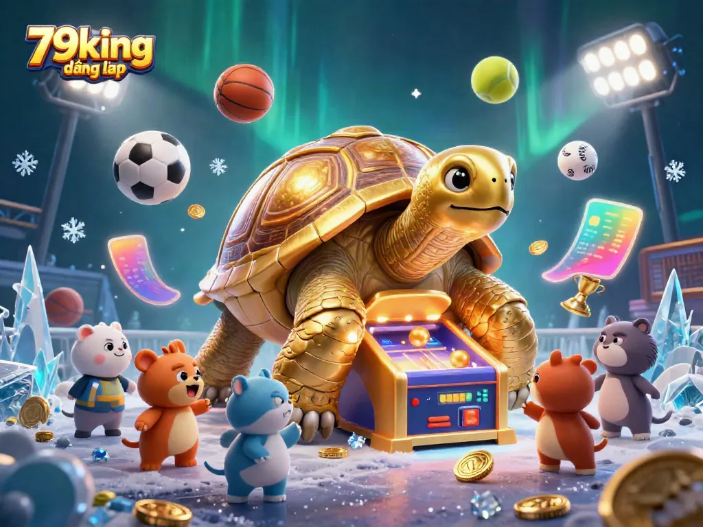 Engage with 79king đăng nhập as animated golden tortoise and sports elements create a thrilling experience.