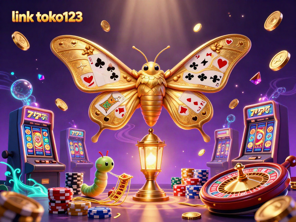 Experience thrilling spins with the link toko123 as golden winged moths weave a tapestry of casino riches.