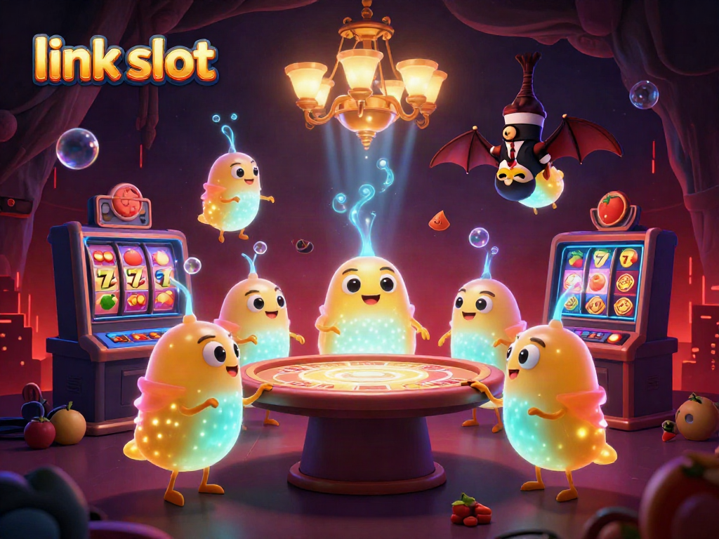 Engaging illustration of glowworms in a cave casino showcasing the vibrant link slot theme with slot reels and jackpot symbols.