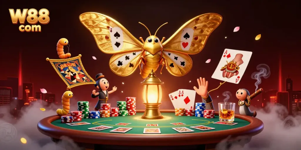 Experience thrilling poker action at W88 com with vibrant casino elements and colorful details.
