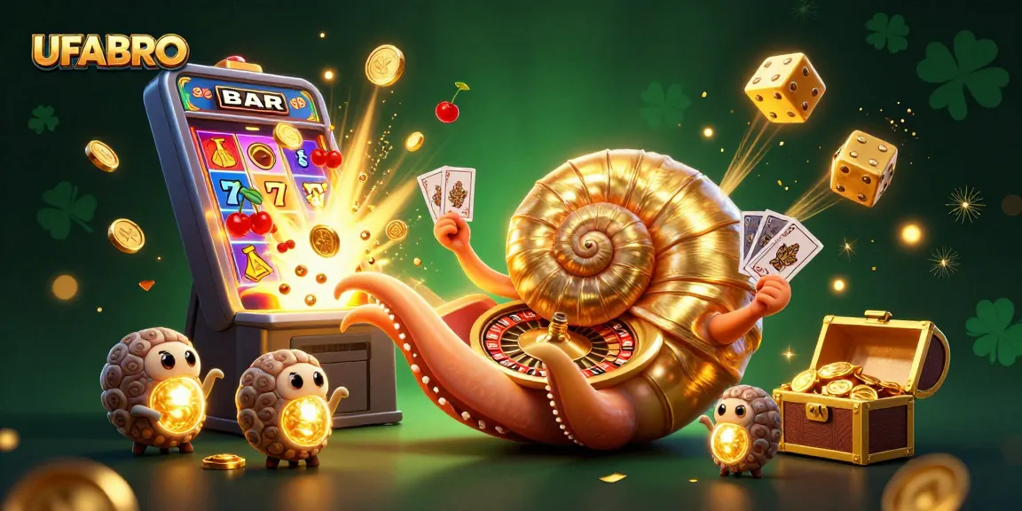 Experience thrilling gaming at UFABRO with our vibrant 3D casino scene filled with excitement and winnings.