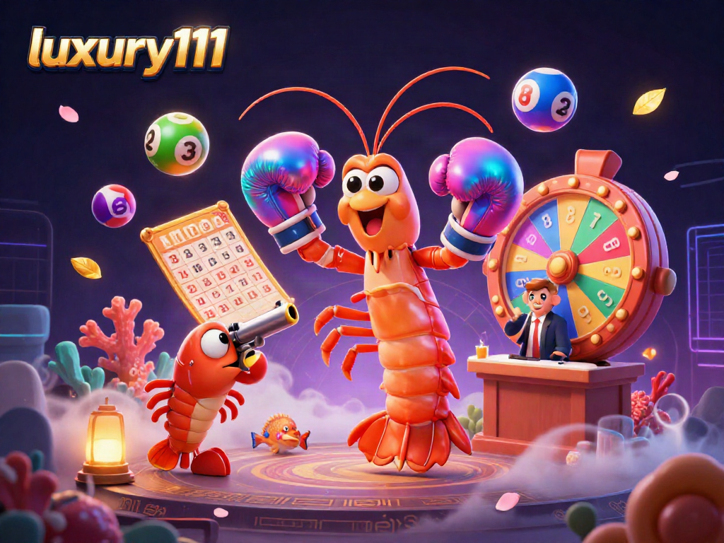 Experience luxury111 as the mantis shrimp punches through colorful lottery excitement.