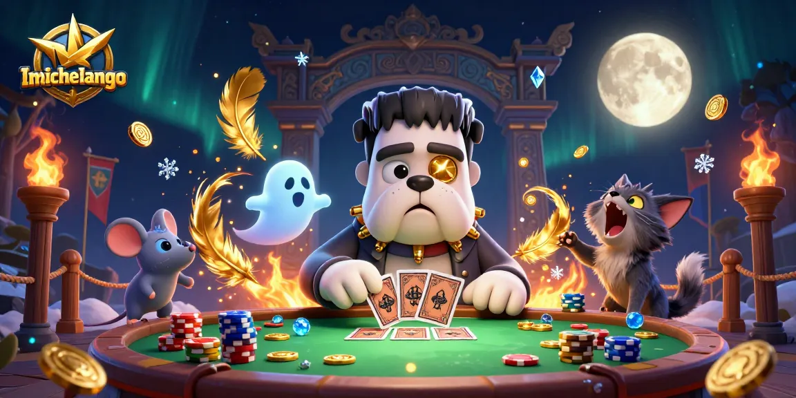 Engage with the ilmichelangelo casino scene featuring cartoon characters in a captivating card game.