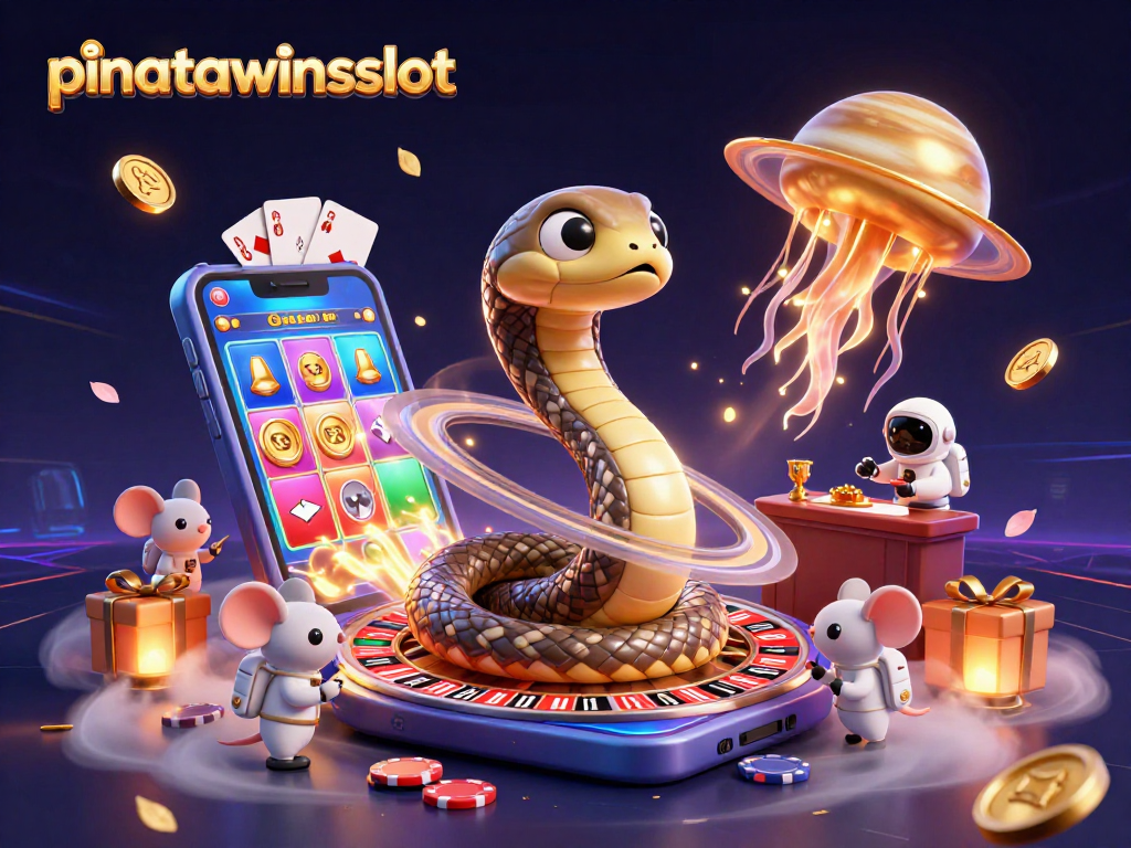 Experience pinatawinsslot excitement with playful cosmic characters and vibrant casino elements.